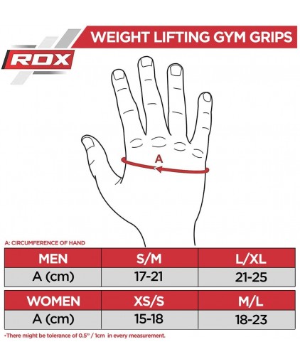 RDX R1 Weightlifting Grip in Pink size chart-422x512 _3_